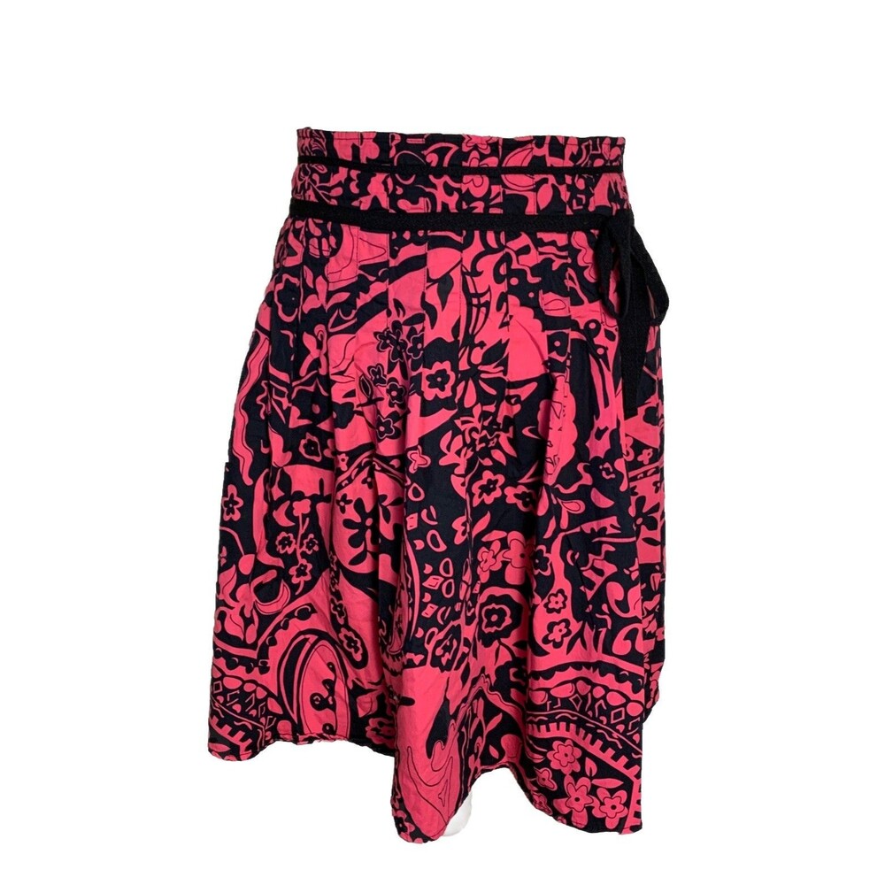 VtG Y2K Rue 21 Coquette Floral Skirt Juniors Pink Barbie Bow Size 3/4 Flowy